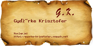 Györke Krisztofer névjegykártya